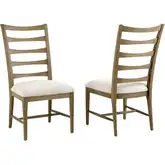 Panama Jack 50th Anniversary Ladderback Dining Chair in Wood & Neutral Fabric (Set of 2)