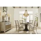 Panama Jack 50th Anniversary 6 Piece Dining Set in Brown Wood & Neutral Fabric