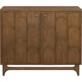 Curations 2-Door Scalloped Console Sideboard TV Stand in Walnut Brown Finish