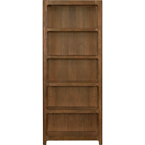 Curations 5-Shelf Open Bookcase in Walnut Brown Finish