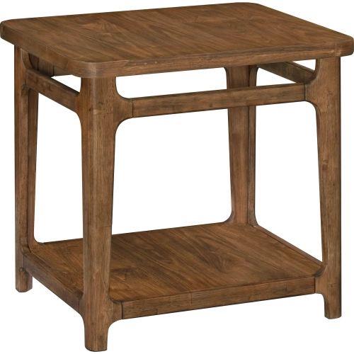 Curations End Table with Open Lower Shelf in Walnut Brown Finish