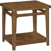 Curations End Table with Open Lower Shelf in Walnut Brown Finish