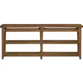 Curations Hall Console Table with Open Shelving in Walnut Brown Finish