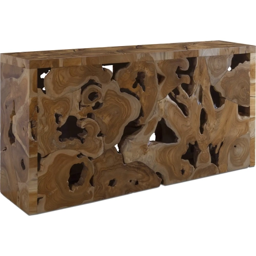 Organics Console Table Natural Teak in Natural Brown Teak Wood