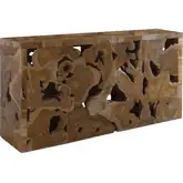 Organics Console Table Natural Teak in Natural Brown Teak Wood