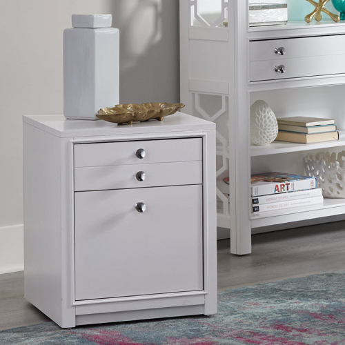Ardent Rolling File Cabinet in Paris White Wood