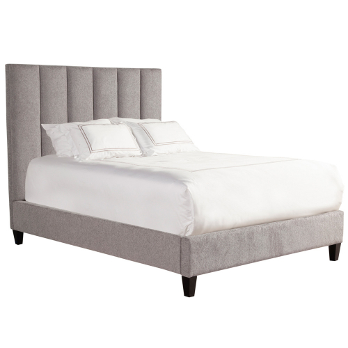 Avery King Bed in Channel Tufted Stream Grey Fabric