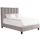 Avery King Bed in Channel Tufted Stream Grey Fabric