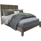 Pure Modern Queen Panel Bed in Moonstone Grey Wood
