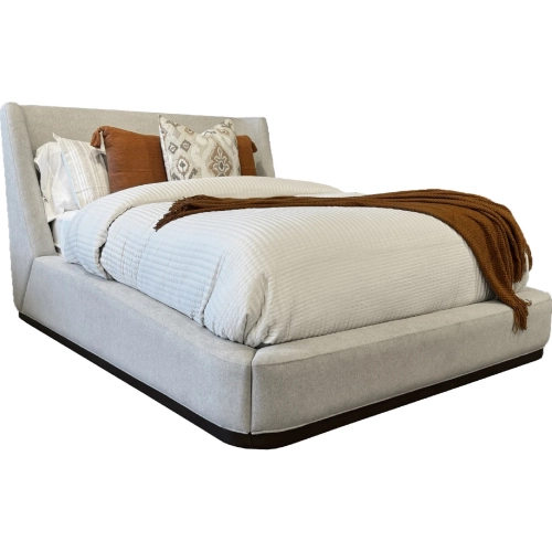 Sofia King Bed in Blanched Almond Beige Fabric