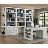 Catalina 10 Piece Home Office Suite in Cottage White Wood