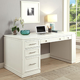Catalina 60" Writing Desk w/ Power & USB in Cottage White Wood