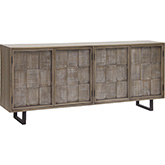 Crossings Casablanca 78" TV Stand Console in Bleached Wood & Iron