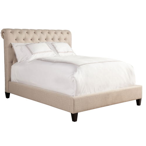 Cameron Queen Bed in Tufted Downy Natural Fabric