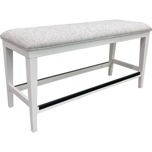 Americana Modern Counter Dining Bench in Cotton Wood & Neutral Fabric