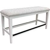 Americana Modern Counter Dining Bench in Cotton Wood & Neutral Fabric