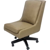 DC131 Adjustable Height Office Desk Chair in Lotus Cream Tan Top Grain Leather