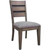 Cedar Fork Dining Chair in Smoked Brown Wood & Gray Fabric (Set of 2)