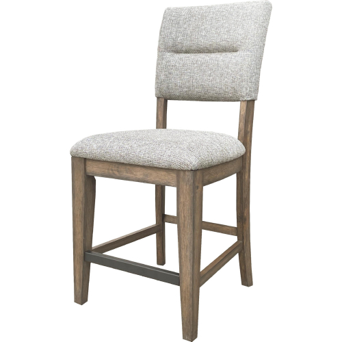 Cedar Fork Dining Counter Stool in Smoked Wood & Gray Fabric (Set of 2)