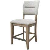 Cedar Fork Dining Counter Stool in Smoked Wood & Gray Fabric (Set of 2)