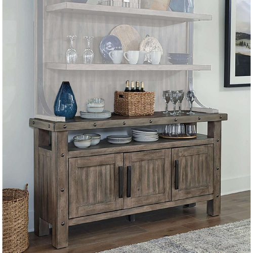 Lodge Dining 66" Buffet Server in Siltstone Finish Wood