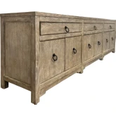 Edinburg 90" Console Table in Driftwood Brown Finish