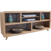 Escape 72" Console Table Bookcase in Glazed Natural Oak
