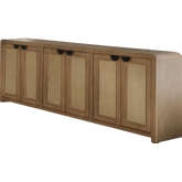 Escape 90" Console Table with Reversible Panel Doors in Glazed Natural Oak