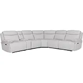 Alpine 6 Piece Power Zero Gravity Sectional Sofa in Airy Snow White Fabric
