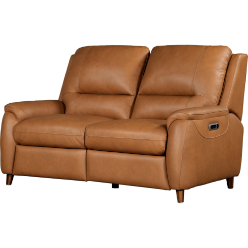 Austin Power Reclining Loveseat in Caramel Cream Top Grain Leather