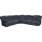 Bolton 6 Piece Reclining Sectional w/ Console in Misty Storm Grey