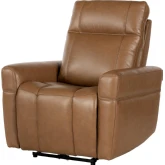 Bradford Power Zero Gravity Recliner in Steamboat Ecru Saddle Brown Top Grain Leather