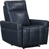 Bradford Power Zero Gravity Recliner in Steamboat Marine Navy Blue Top Grain Leather