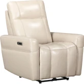 Bradford Power Zero Gravity Recliner in Steamboat Quartz Cream Top Grain Leather