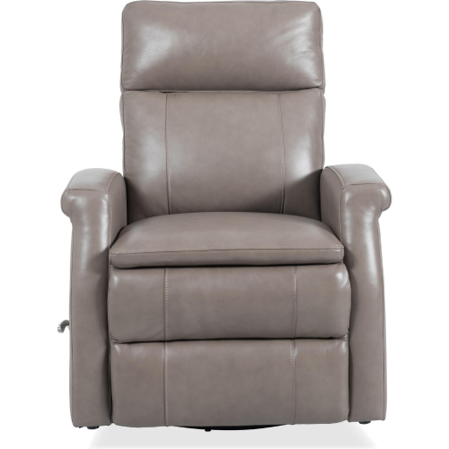 Bristol Manual Swivel Glider Recliner in Graphite Gray Top Grain Leather