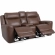 Calgary Power Reclining Console Loveseat in Autumn Umber Brown Top Grain Leather