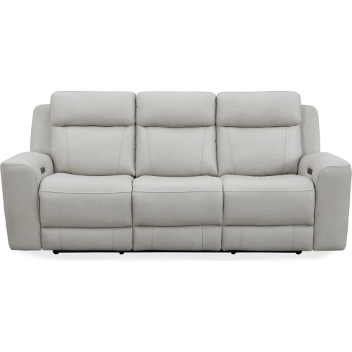 Calgary Power Reclining Sofa in Stone Cream Top Grain Leather