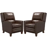 Connor Cordless Power High Leg Recliner with Power by FreeMotion in Brown Leather (Set of 2)