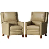 Connor Cordless Power High Leg Recliner with Power by FreeMotion in Latte Brown Leather (Set of 2)