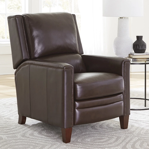 Connor Cordless Power High Leg Recliner with Power by FreeMotion in Brown Top Grain Leather
