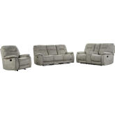Cooper 3 Piece Manual Reclining Sofa Set in Shadow Natural Beige Fabric
