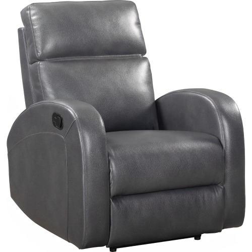 Devin Manual Recliner in Pebble Grey Leatherette