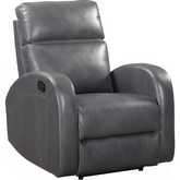 Devin Manual Recliner in Pebble Grey Leatherette