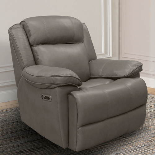Eclipse Power Recliner in Heron Grey Top Grain Leather
