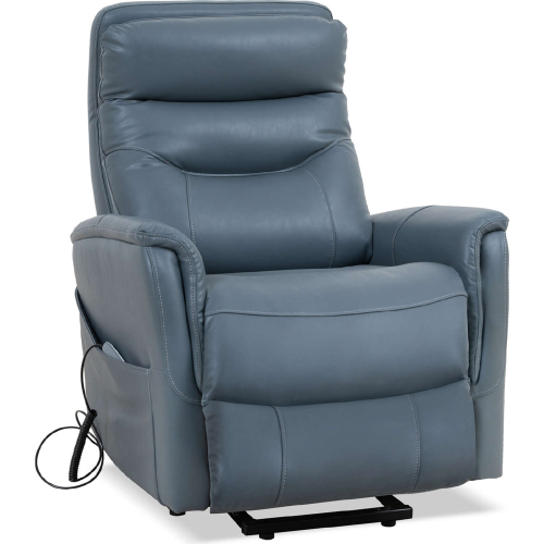 Gemini Power Lift Recliner with Articulating Headrest in Azure Eco Leather