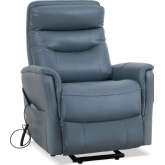Gemini Power Lift Recliner with Articulating Headrest in Azure Eco Leather