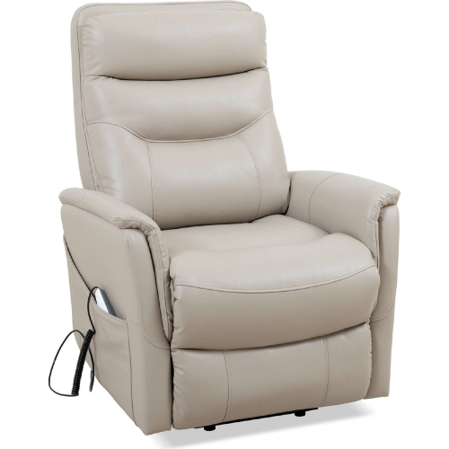 Gemini Power Lift Recliner with Articulating Headrest in Ivory Beige Eco Leather