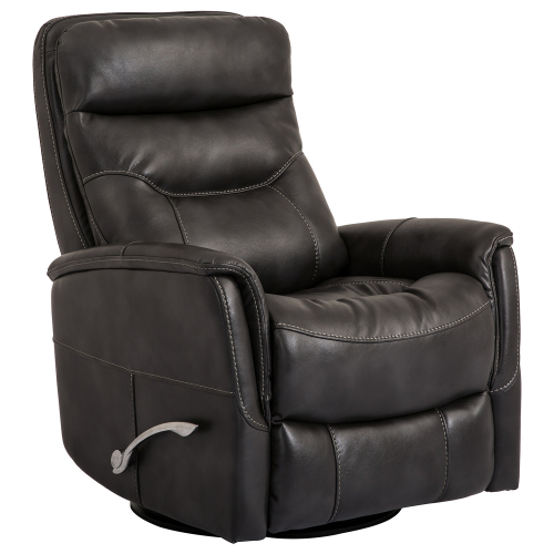 Gemini Manual Swivel Glider Recliner in Flint Dark Grey Leatherette