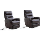Gemini Power Lift Recliner with Articulating Headrest in Truffle Brown Fabric (Set of 2)