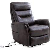 Gemini Power Lift Recliner with Articulating Headrest in Brown Leatherette